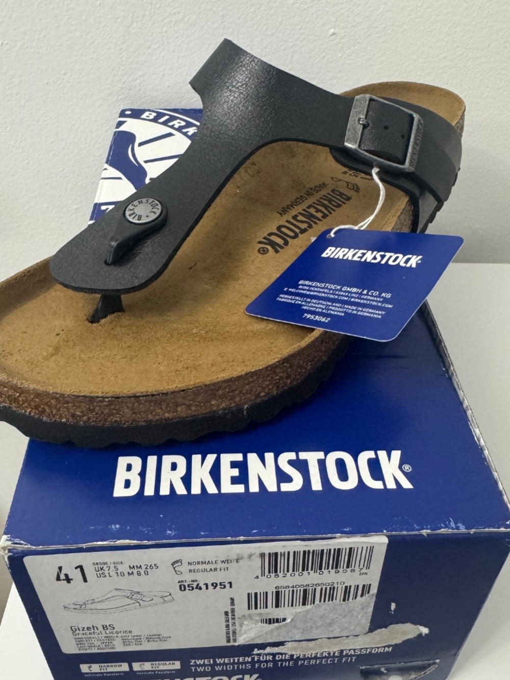 BIRKENSTOCK Gizeh Graceful Licorice Unisex Sandals Men 8 Women 10 NEW - Picture 2 of 11